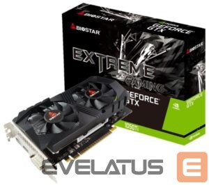 Graphic card / Video cards BIOSTAR  Graphics Card||NVIDIA GeForce GTX 1050 TI|4 GB|GDDR5|128 bit|PCIE 3.0 16x|Memory 7008 MHz|GPU 1291 MHz|Dual Slot Fansink|1xDVI-D|1xHDMI|1xDisplayPort|VN1055TF41 