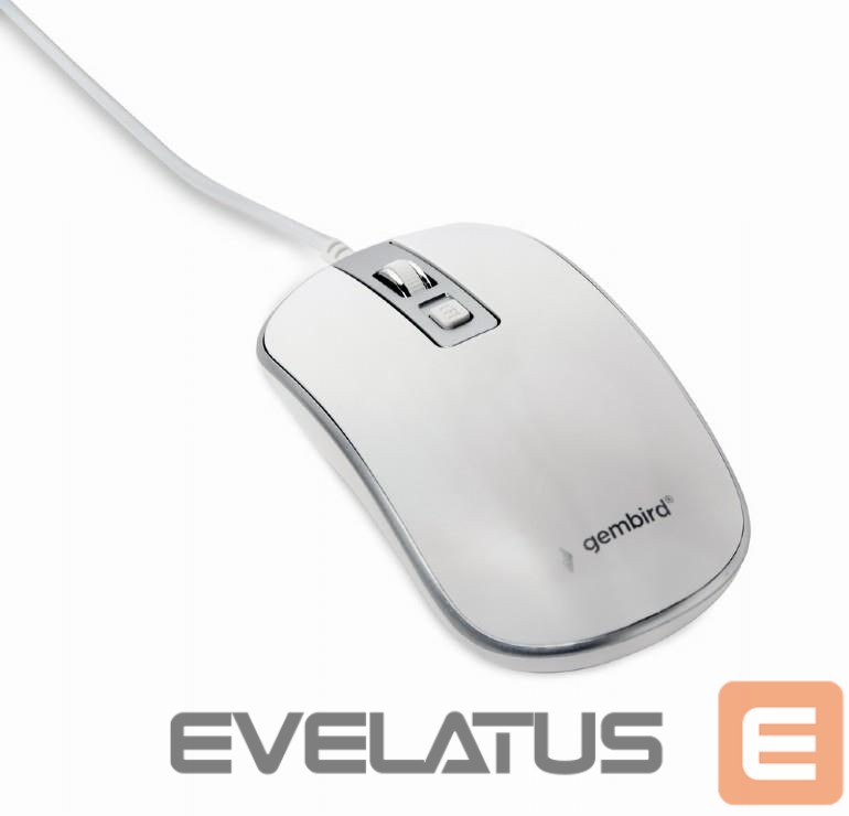 Computer mouse Gembird MOUSE USB OPTICAL WHITE/SILVER/MUS-4B-06-WS