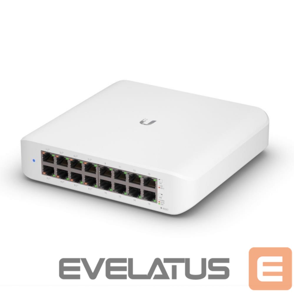 Võrgulülitid UBIQUITI Switch||USW-LITE-16-POE|Type L2|16x10Base-T / 100Base-TX / 1000Base-T|PoE+ ports 8|45 Watts|USW-LITE-16-POE