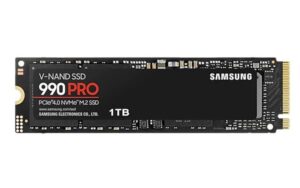 Kietasis diskas SDD Samsung  SSD||990 PRO|1TB|M.2|PCIE|NVMe|MLC|Write speed 6900 MBytes/sec|Read speed 7450 MBytes/sec|2.3mm|TBW 600 TB|MTBF 1500000 hours|MZ-V9P1T0BW 