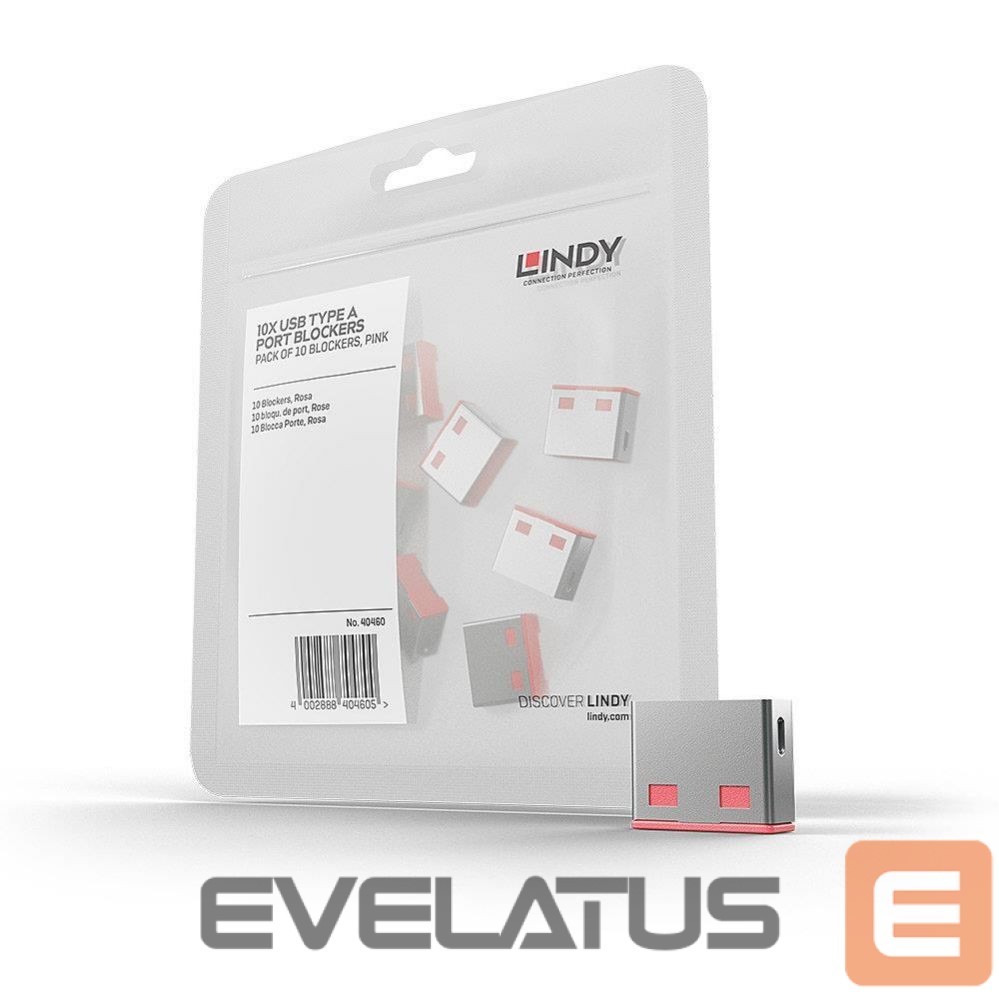 Modules and transceivers LINDY USB PORT BLOCKER 10PACK/PINK 40460