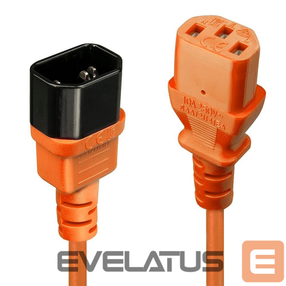 Converter LINDY CABLE POWER IEC EXTENSION 1M/ORANGE 30474