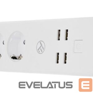 Consumer electronics Tellur  WiFi Power Strip, 3 Outlets, 4*USB 4A, 2200W, 10A, 1.8m 