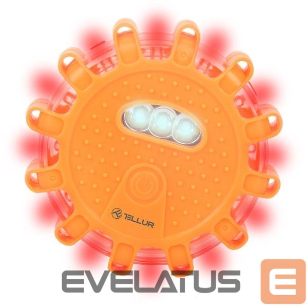 Autotarvikud Tellur Basic LED emergency signal and flashlight, 3 x AAA, magnetic, orange