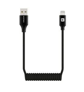 Kabelis Evelatus  AutoSpring Coiled Cable USB A to Lightning 1.2M cable Black