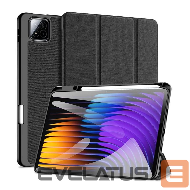 Kaaned Dux Ducis Redmi Pad 7/7 Pro Domo Series Tri-fold Stand PU Leather Tablet Cover Black