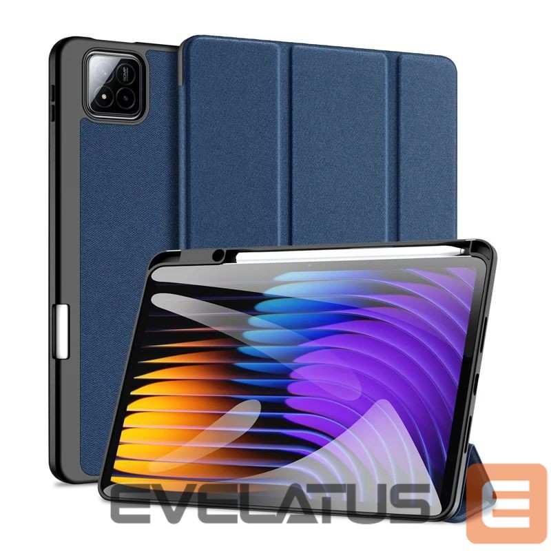 Kaaned Dux Ducis Redmi Pad 7/7 Pro Domo Series Tri-fold Stand PU Leather Tablet Cover Blue