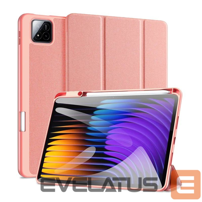 Kaaned Dux Ducis Xiaomi Redmi Pad 7/7 Pro Domo Series Tri-fold Stand PU Leather Tablet Cover Pink