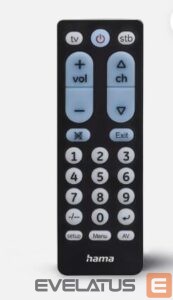 Kitas kompiuterio priedas Hama  Remote Control Univ. For TV, Infrar For 2 App Gdes Tches Black
