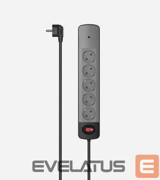 Üleminek Hama power strip 5-way sockets Grey Black