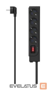 Adapteris Hama  Power strip (+ switch) Black PG connector Black
