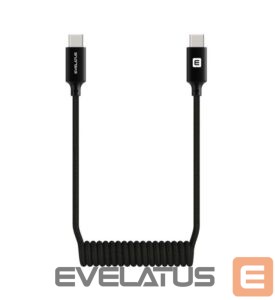 Kabelis Evelatus  AutoSpring Coiled Cable USB C to  USB C connector 1.2M Black
