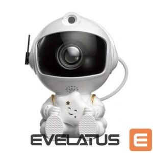 LED Prožektorius HQ  LED 3D Sitting Astronout 360 degree Rotate Head Star Sky & Nebula projector with Remote White