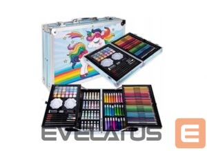 Toys iLike  Stationery Art Set for Kids 145pcs Creative Drawing Kit Blue Case Kiddyz KIDD-ART-145B-BL 