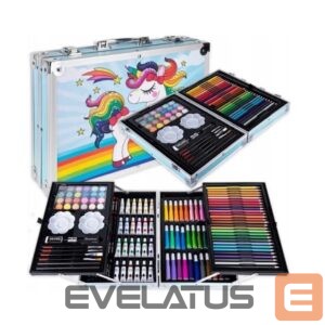 Mänguasjad iLike  Stationery Art Set for Kids 145pcs Creative Drawing Kit Blue Case Kiddyz KIDD-ART-145B-BL 