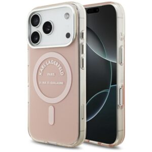 Nugarėlės dėklai Karl Lagerfeld Apple iPhone 17 Pro Silicone case with MagSafe IML Karl RSG Logo Pink