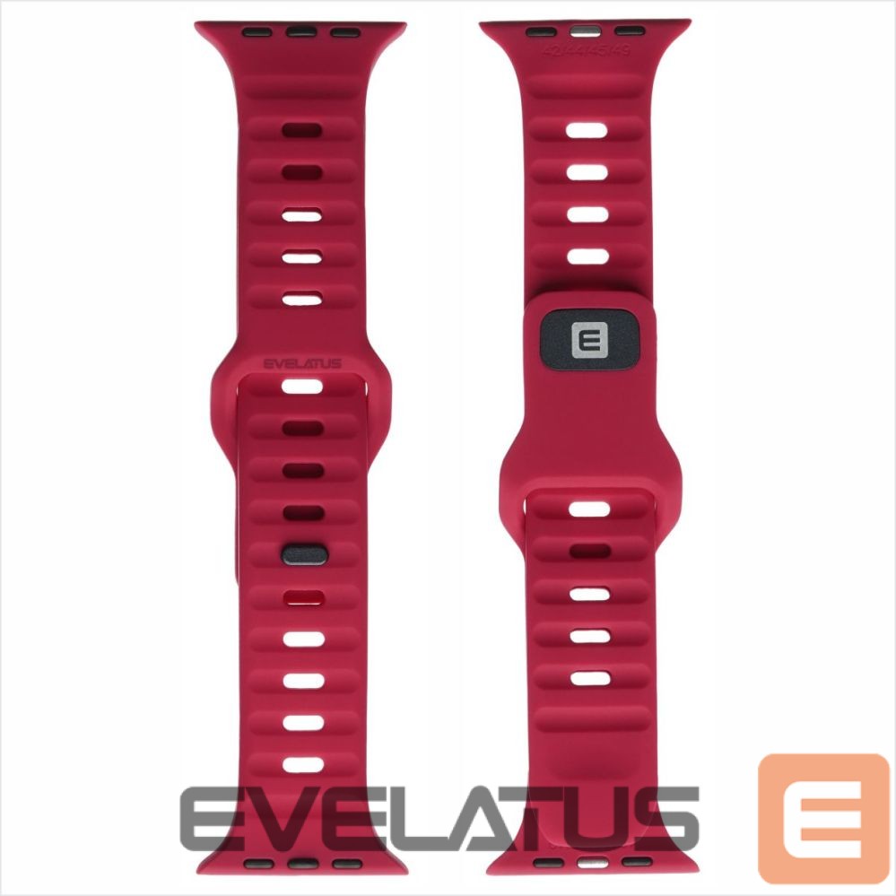 Strap Evelatus Evelatus Watch 38/40/41 Sport Silicone Loop Dark Red