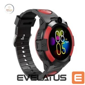 Išmanusis laikrodis iWear  LT32 Durable 4G Sim GPS Tracking IP67 Kids Watch & Phone Call with Chat Camera Black Red