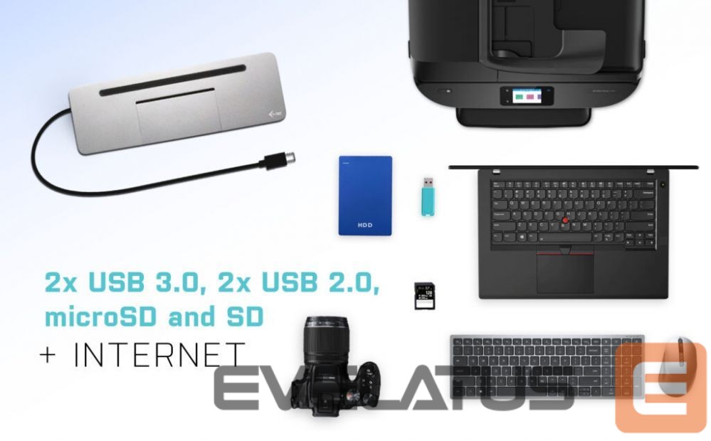 Computer accessories I-TEC I-TEC USB-C Metal Dock + Charger 100W