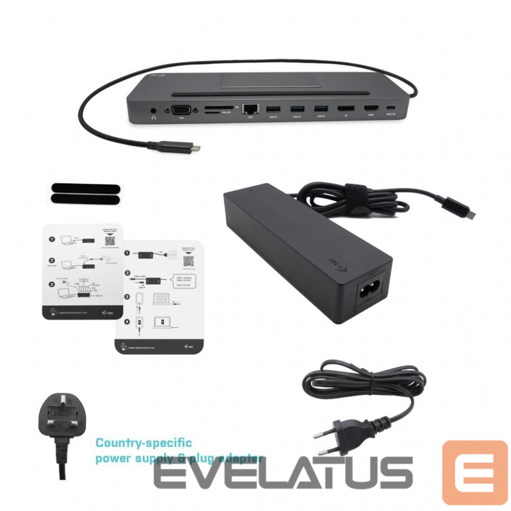 Computer accessories I-TEC I-TEC USB-C Metal Dock + Charger 100W