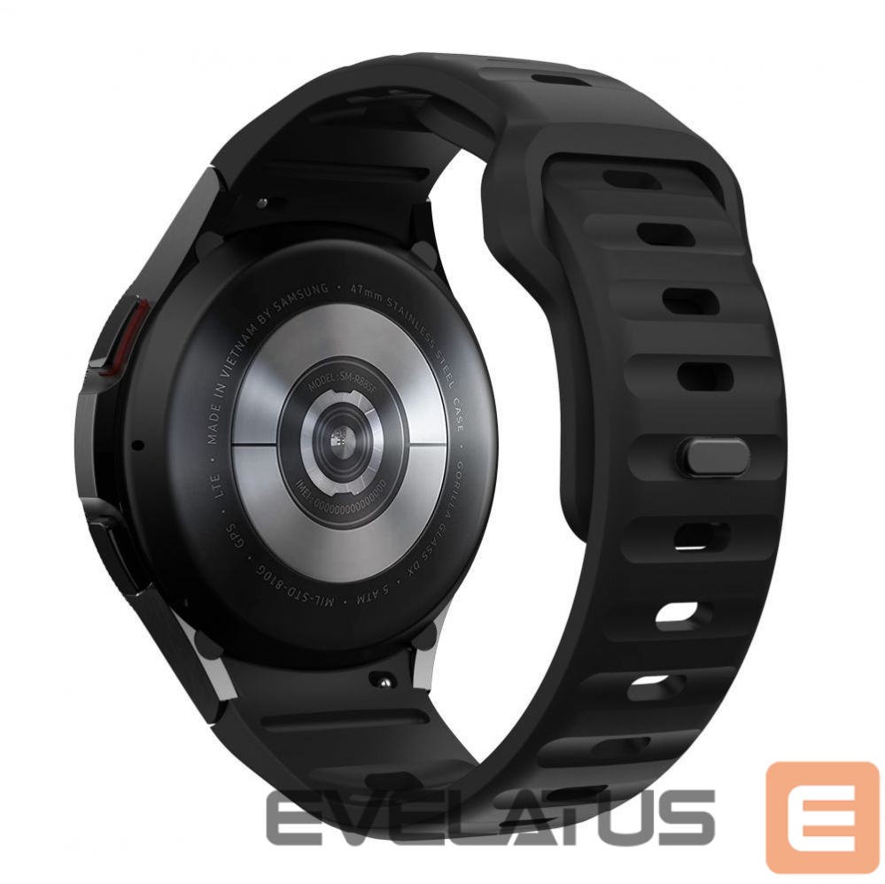 Rihm Tech-Protect Tech-Protect Silicone Line Strap for Samsung Galaxy Watch 4 / 5 / 5 Pro / 6 / 7 / FE - Black