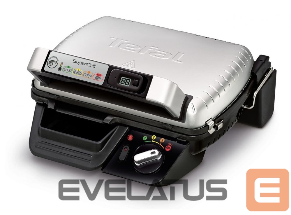 Table grill TEFAL SuperGrill Timer Multipurpose grill GC451B12 Contact, 2000 W, Stainless steel