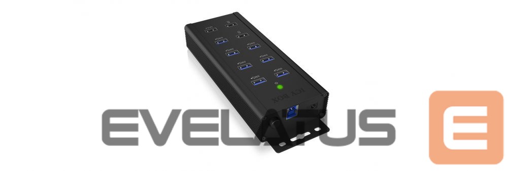 Ruuterid Raidsonic 7-port Industrial hub IB-HUB1703-QC3 0.71 m, Black, USB Type-A