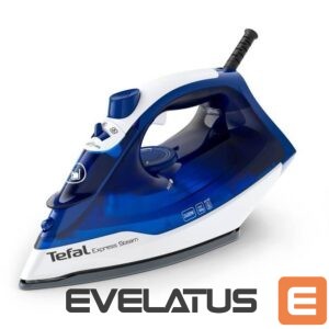 Glūdeklis TEFAL  FV2838E0 Steam Iron, 2400 W, Water tank capacity 270 ml, Continuous steam 40 g/min, Blue/White 