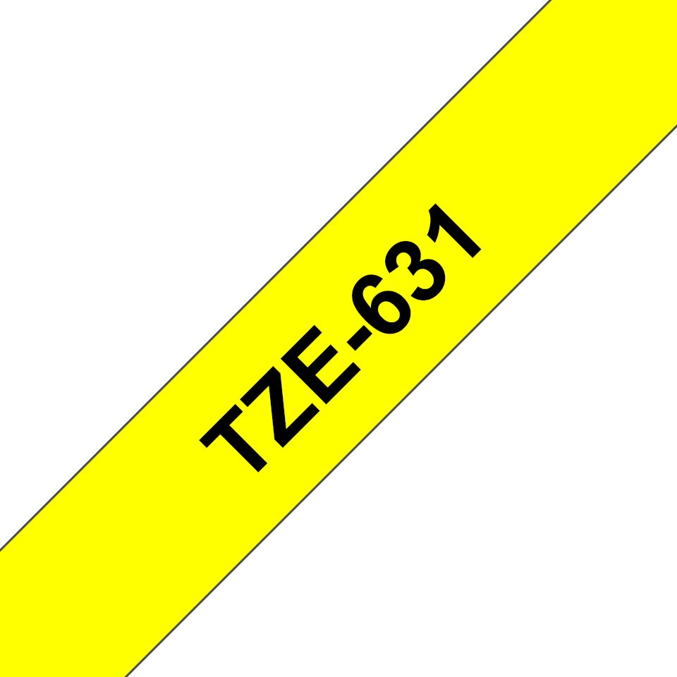 Tarvikud ja tarvikud Brother TZe-631 Laminated Tape Black on Yellow, TZe, 8 m, 1.2 cm