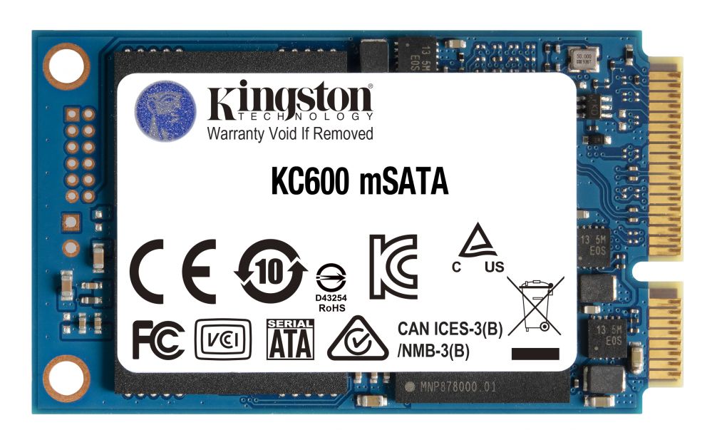 Kõvaketas SSD Kingston KC600 512 GB, SSD interface mSATA, Write speed 520 MB/s, Read speed 550 MB/s