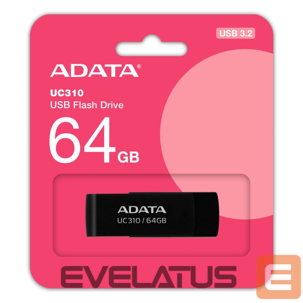 USB atmintinė ADATA UC310 64GB USB Flash Drive, Black