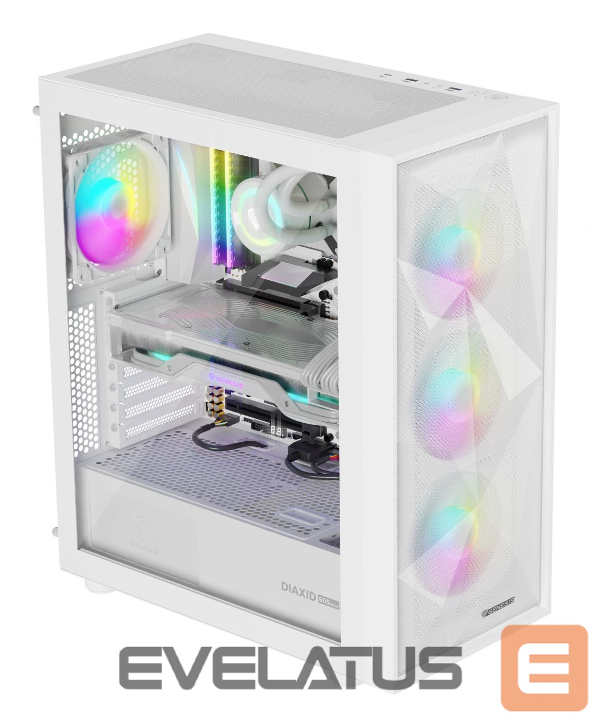 Computer components Natec NATEC Genesis PC Case Diaxid 605 white