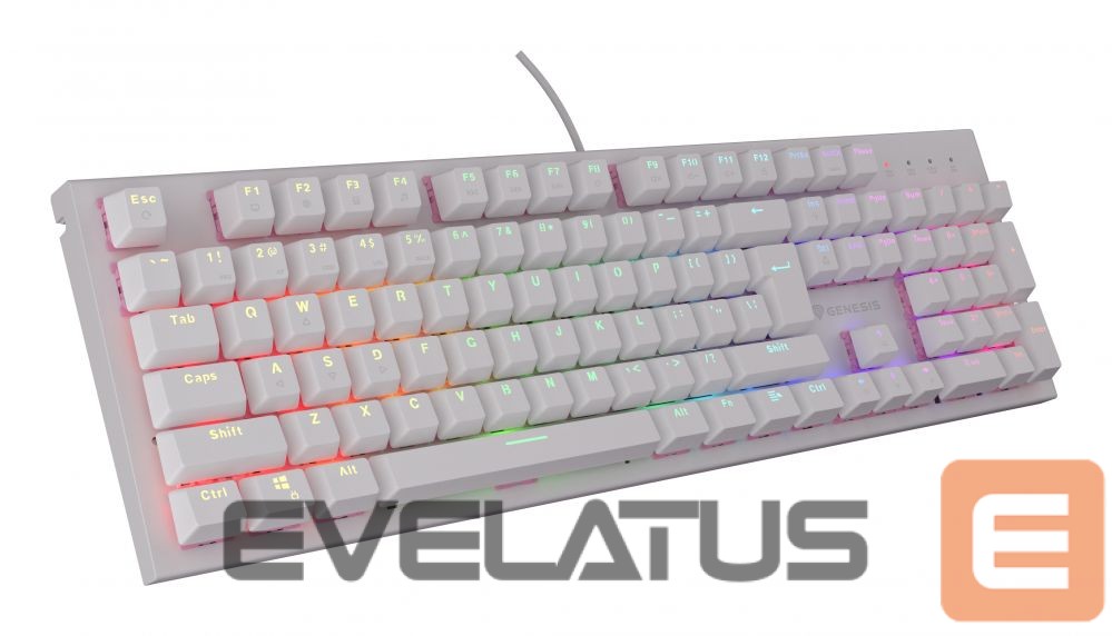 Computer keyboard Genesis THOR 303 | Mechanical Gaming Keyboard | Wired | US | White | USB Type-A | Outemu Peach Silent