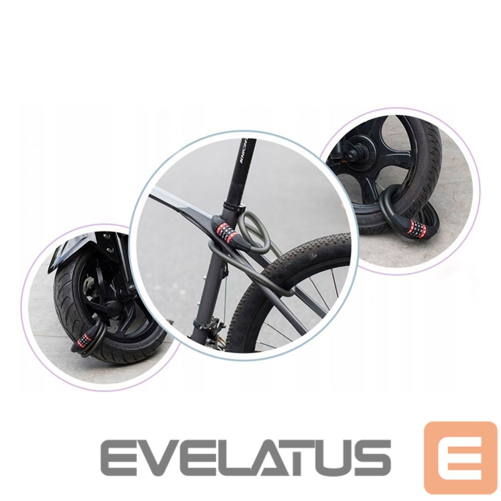 Bicycle accessory Rockbros Rockbros RKS507-1BK bicycle lock with combination 1.8 m - black