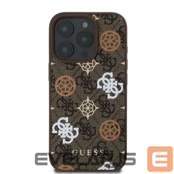 Tagakaaned Guess Guess Peony On 4G Background MagSafe case for iPhone 16 Pro - brown
