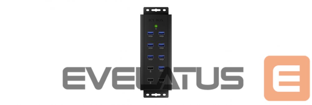Ruuterid Raidsonic 7-port Industrial hub IB-HUB1703-QC3 0.71 m, Black, USB Type-A