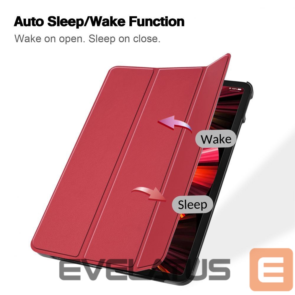 Kaaned iLike Galaxy Tab A9 / A11 8.7 X110 Tri-Fold Eco-Leather Stand Case Coral Pink