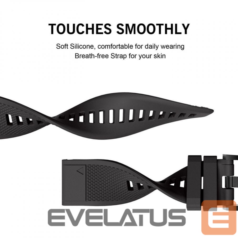 Rihm Tech-Protect Tech-Protect Smooth Strap for Garmin Fenix 3 / 5X / 3HR / 5X Plus / 6X / 6X Pro / 7X - Black