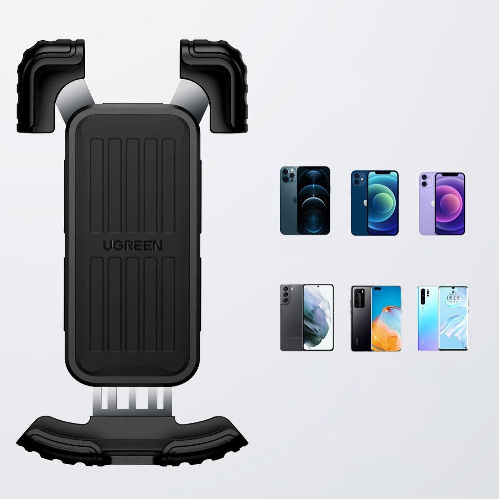 Automaatne hoidja Ugreen Universal Bike Phone Holder for Bike Motorcycle Handlebar (LP494 Black) Black
