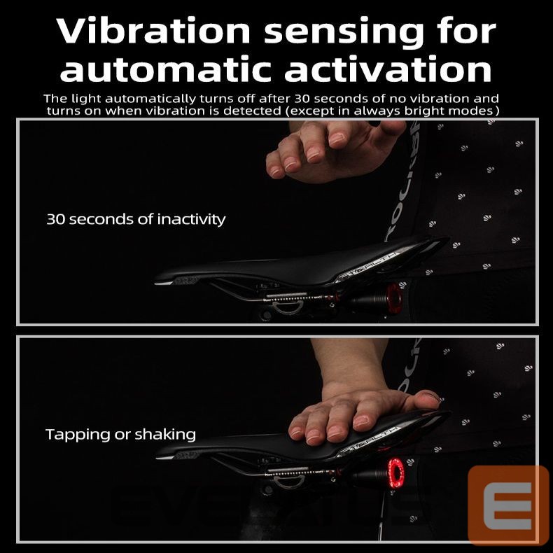 Jalgratta tarvik Rockbros Rockbros Q5 Rear Bike Light with Intelligent Stop System - Black