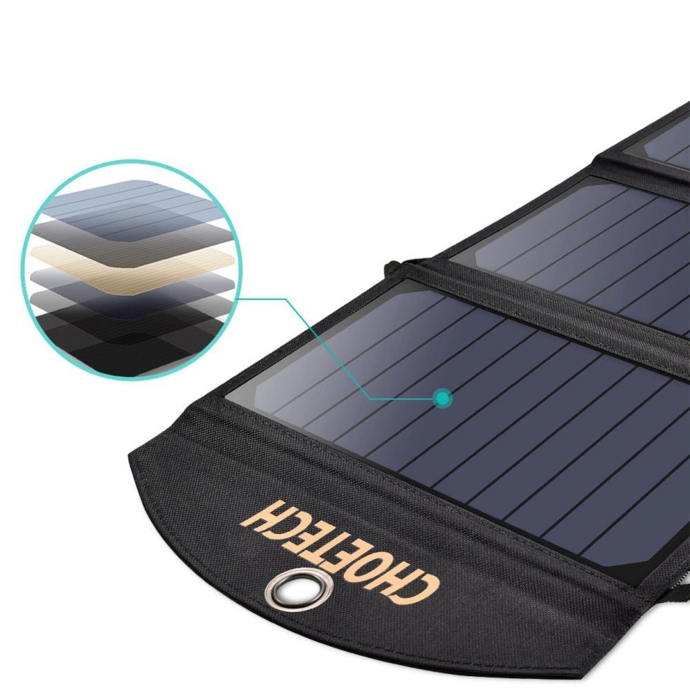 Laadija Choetech Choetech SC001 solar foldable charger 19W 2x USB-A - black