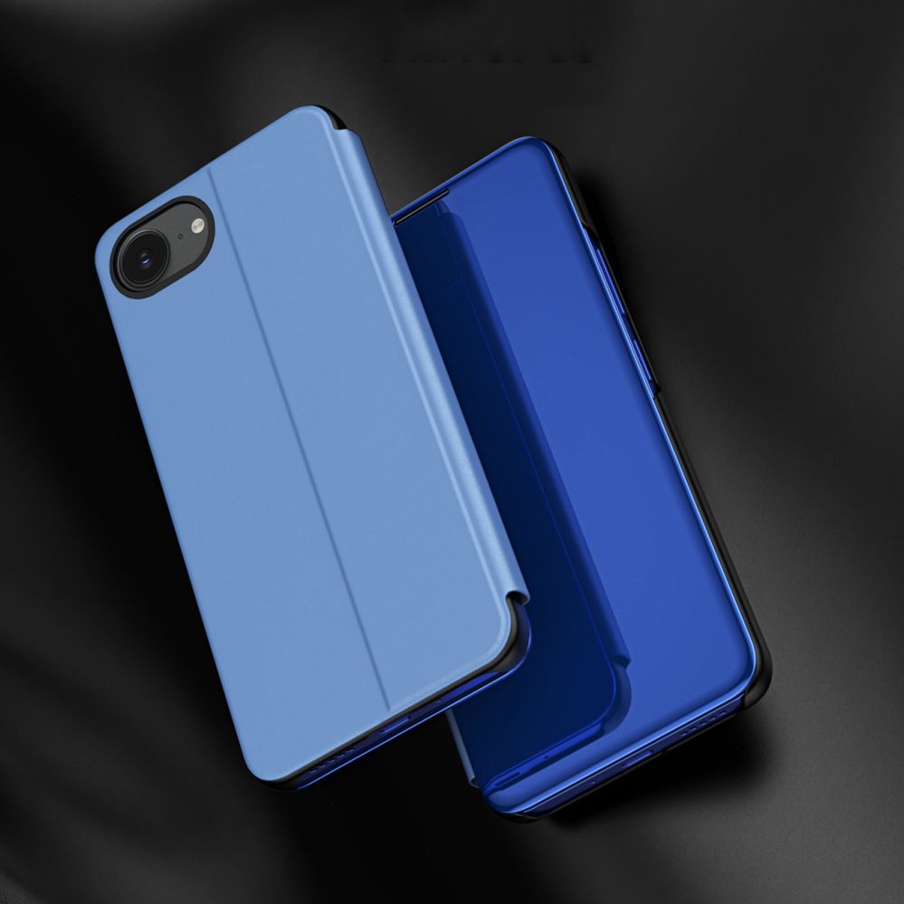Nugarėlės dėklai Hurtel Clear View Case for iPhone 16e Flip Cover - Blue
