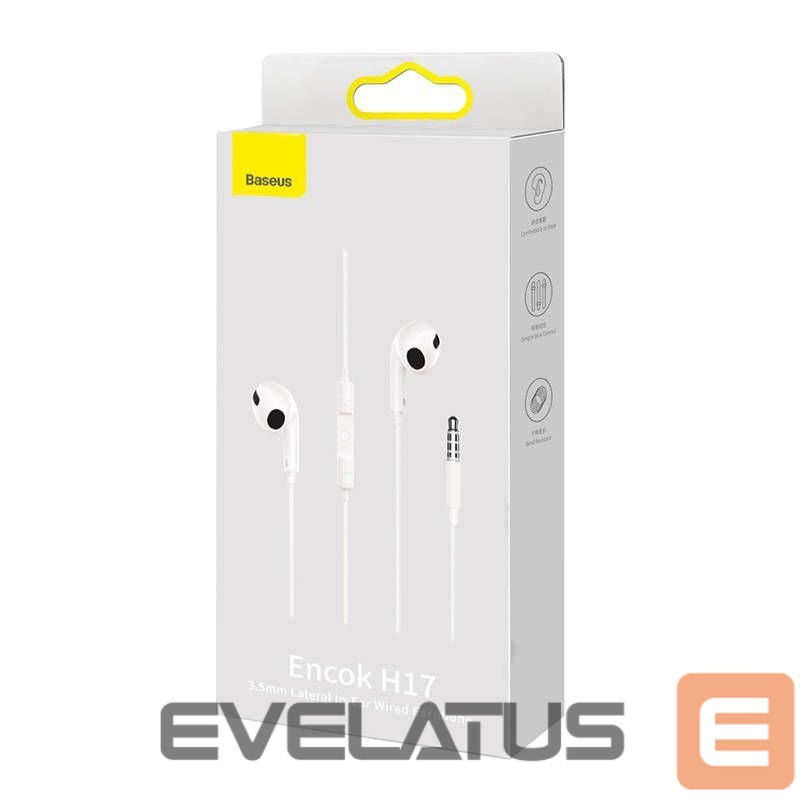 Wired headphones Baseus Baseus Encok H17 Earphones (white)