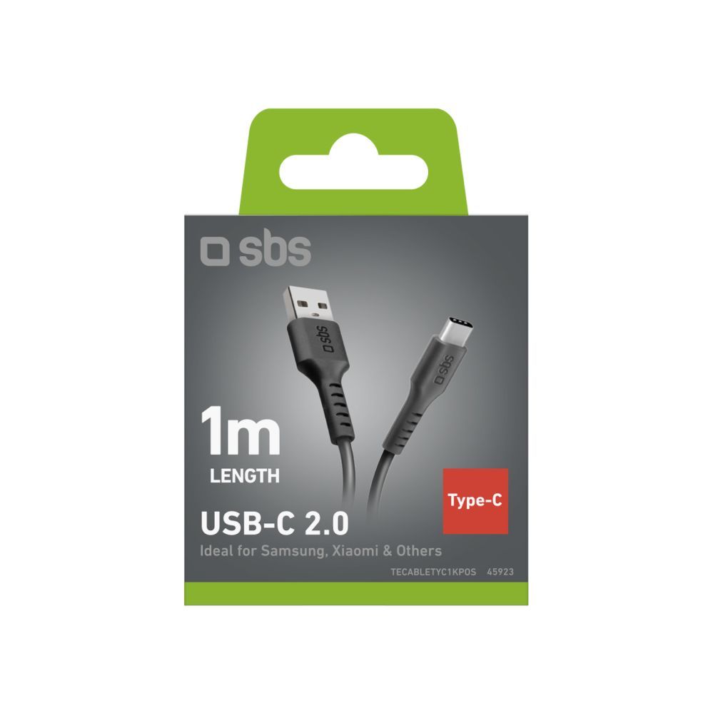 Kabelis SBS SBS TECABLETYC1KPOS USB-A - USB-C Cable 1m - Black