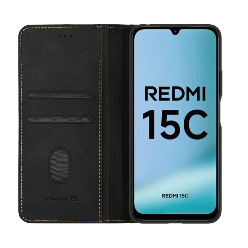Kaaned - kaaned Evelatus Xiaomi Redmi 15C 4G/5G Book Case Folio Black