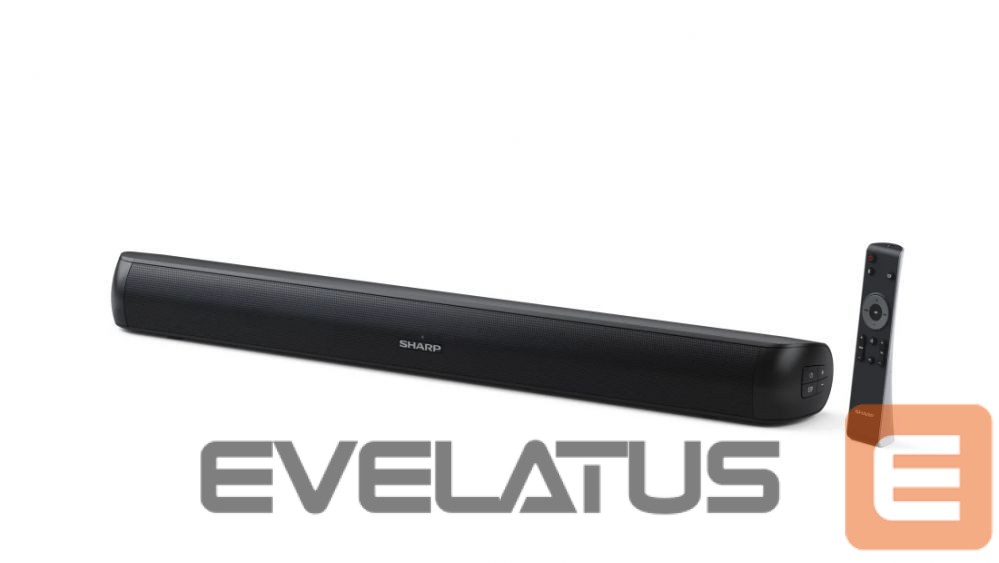 Interactive solution Sharp HT-SB107 2.0 Compact Soundbar for TV up to 32", HDMI ARC/CEC, Aux-in, Optical, Bluetooth, 65cm, Gloss Black