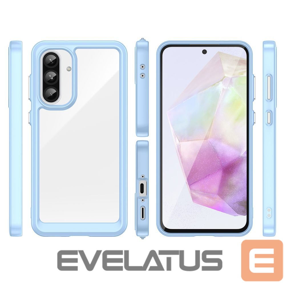 Nugarėlės dėklai Hurtel Outer Space Case for Samsung Galaxy A56 Cover with Flexible Frame - Blue