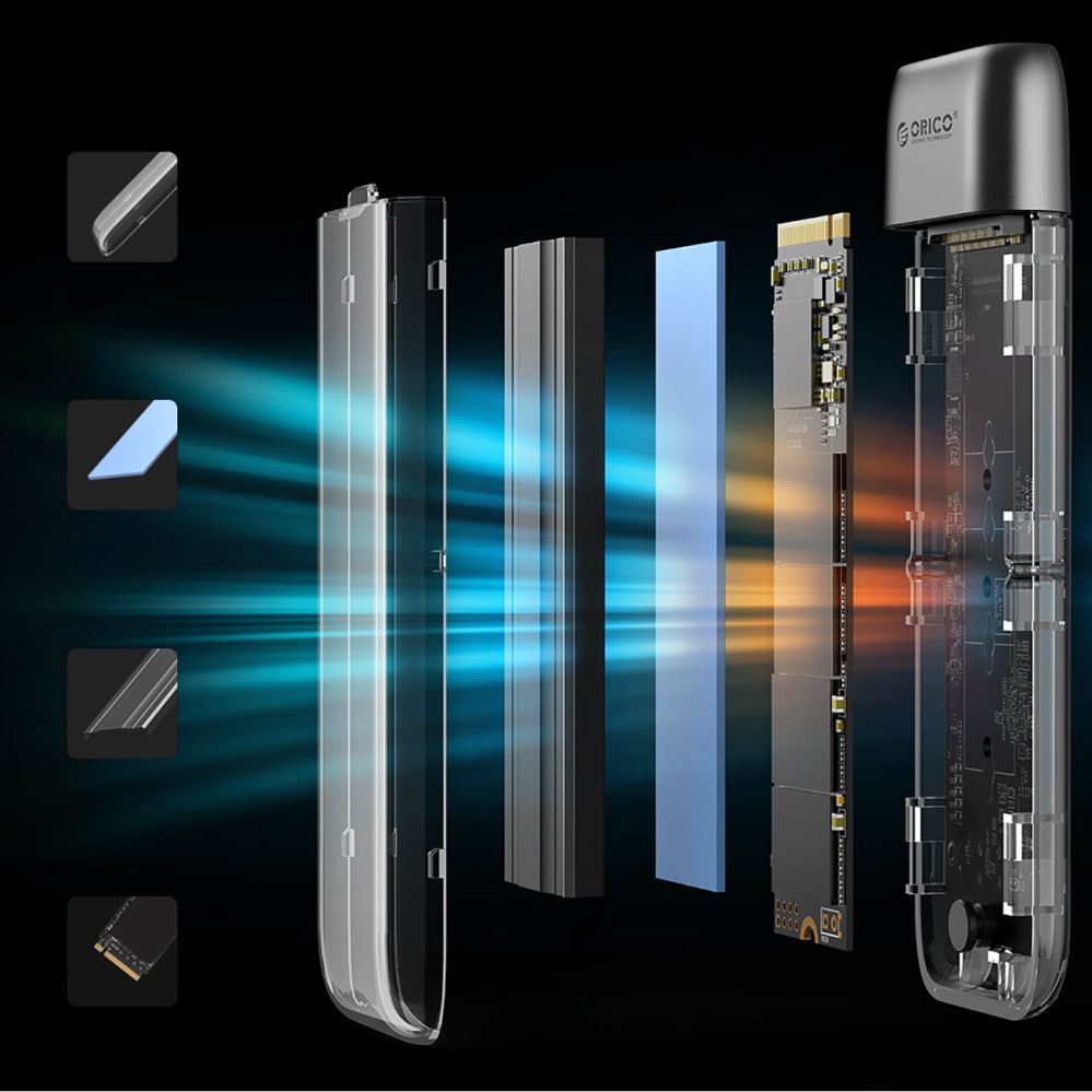 Other Computer Accessory Orico Orico TXM2-C3 M.2 NVME USB-C 3.2 10Gb/s Disk Drive - Gray