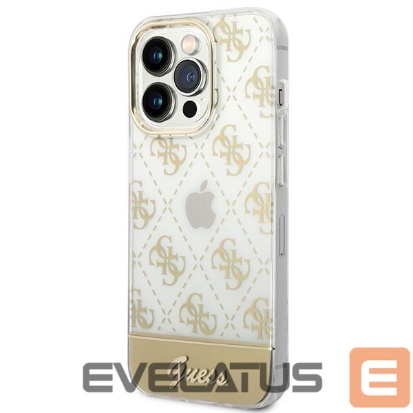 Back panel cover Guess Guess GUHCP14XHG4MHG iPhone 14 Pro Max 6.7 "gold / gold hardcase 4G Pattern Script