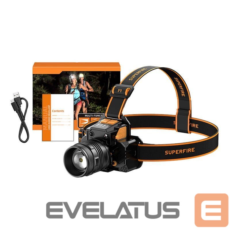 LED Flashlight Supcase Headlight Superfire HL58, 350lm, USB